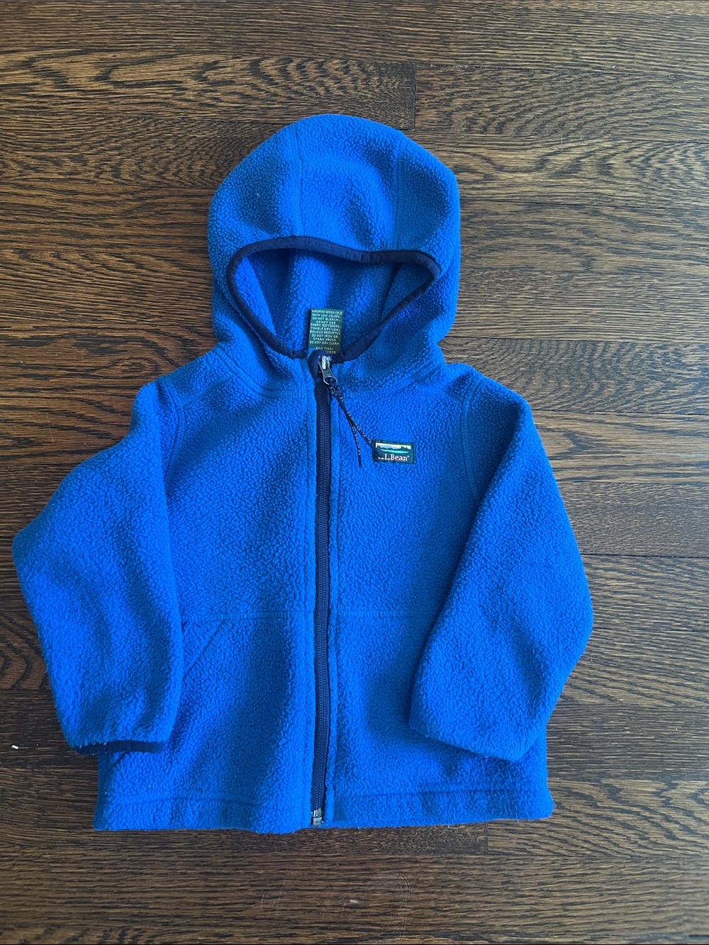 L.L. Bean Bright Blue Kids Hooded Fleece Jacket